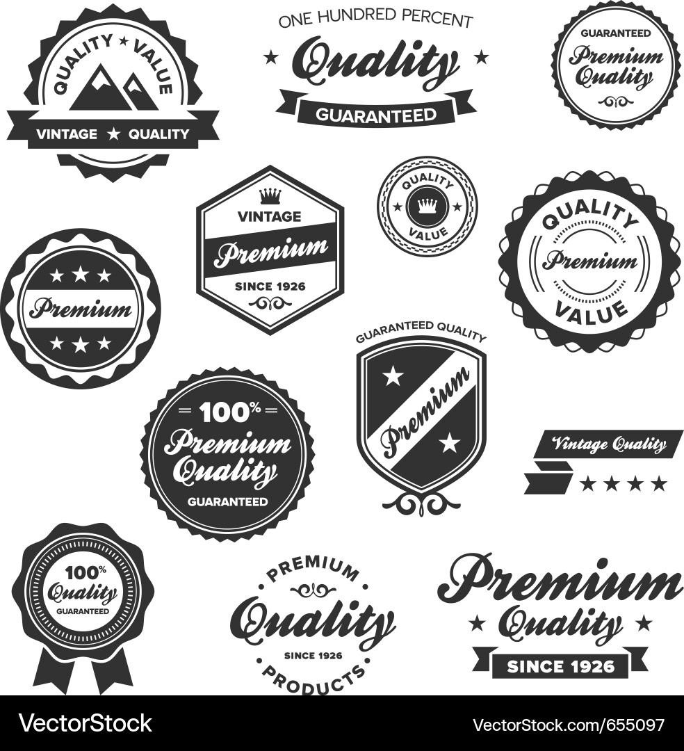 Vintage Quality Labels & Badges Vector Image
