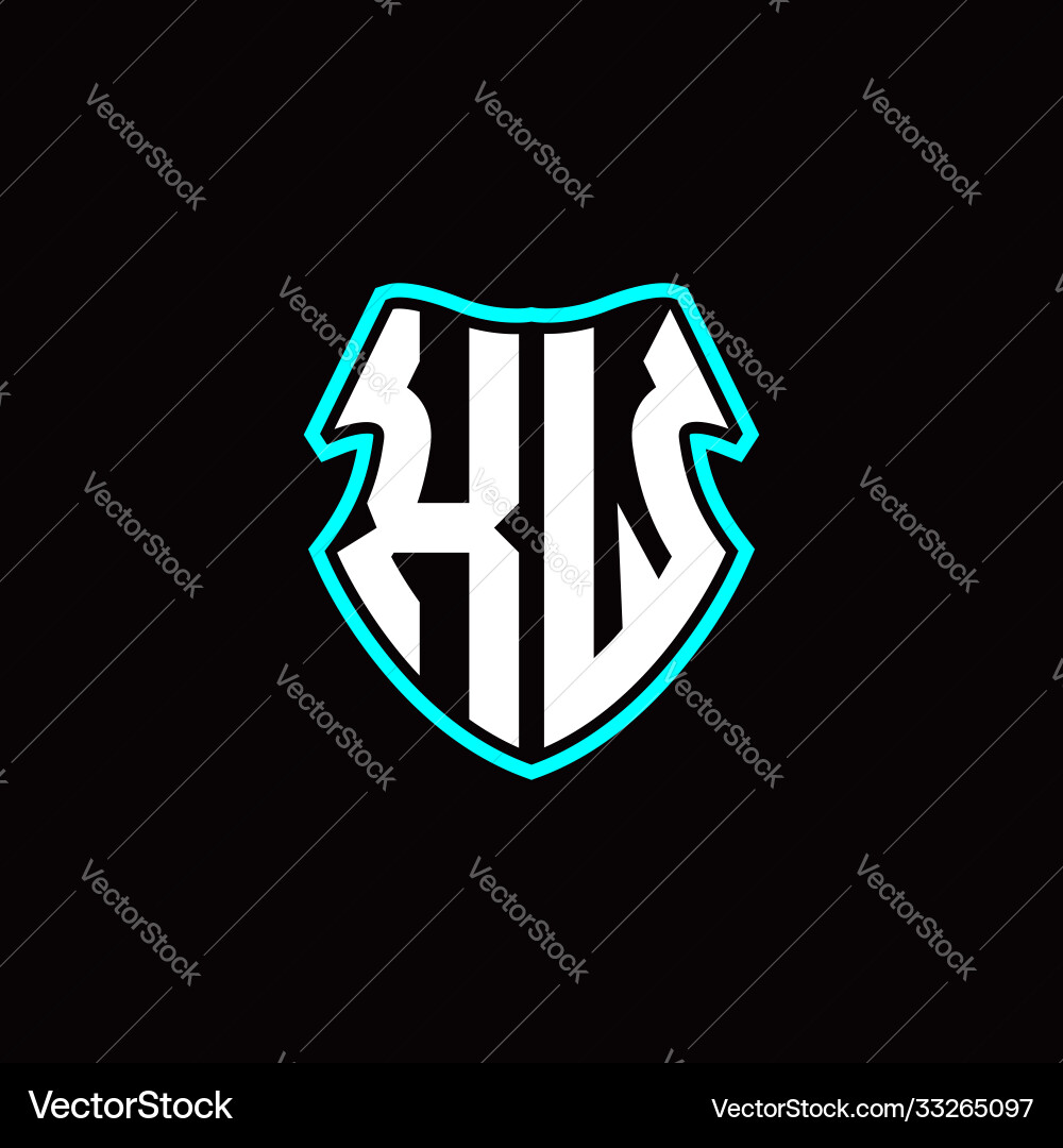 X w initial logo design with a shield shape X w initial logo design with a shield shape Vector Image