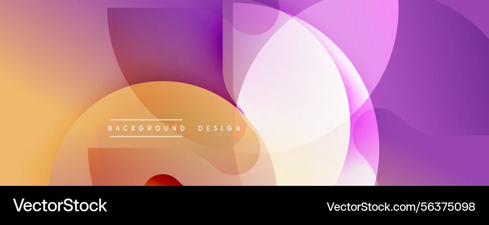 Abstract geometric shapes blend creating soft vector image