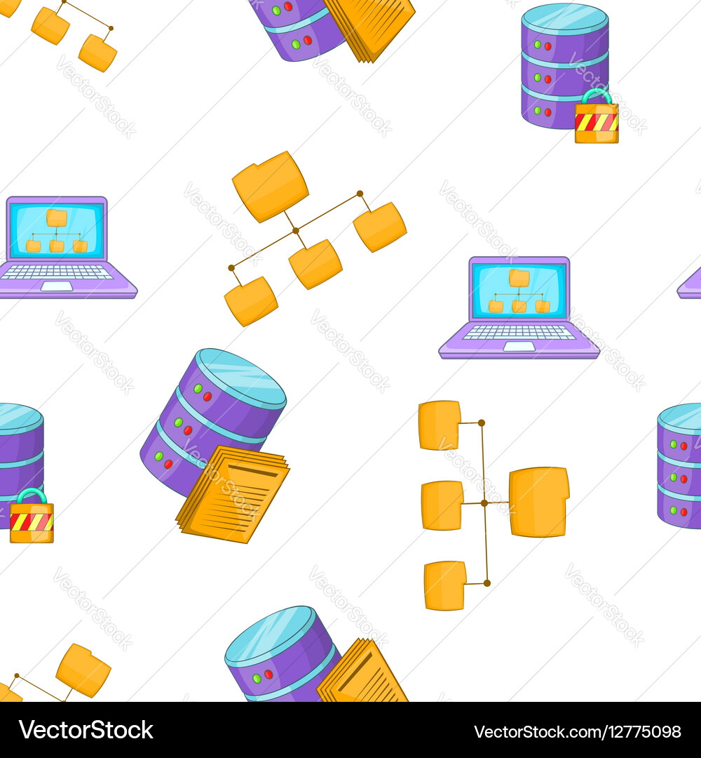 Computer setup pattern cartoon style Vector Image