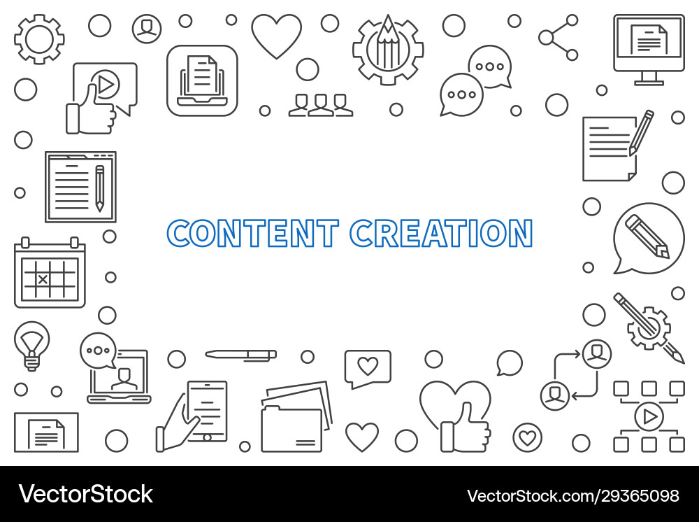 Content creation outline frame Content creation outline frame vector image