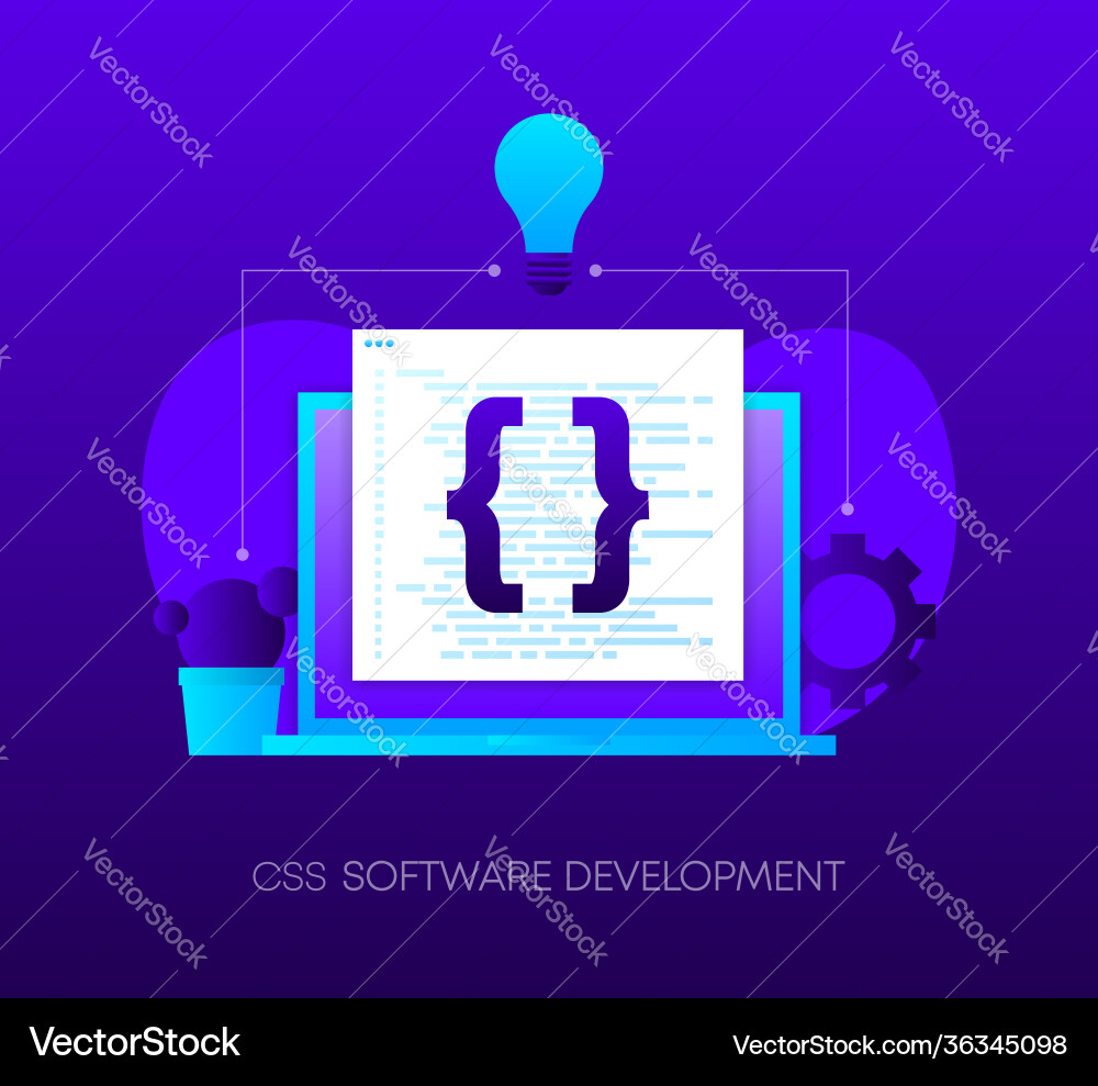 Css software development programming concept Css software development programming concept vector image
