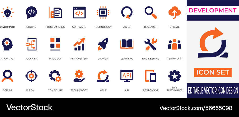 Development process and software engineering icon Development process and software engineering icon vector image