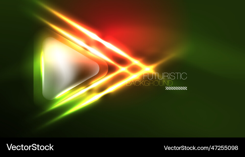 Digital neon abstract background triangles vector image