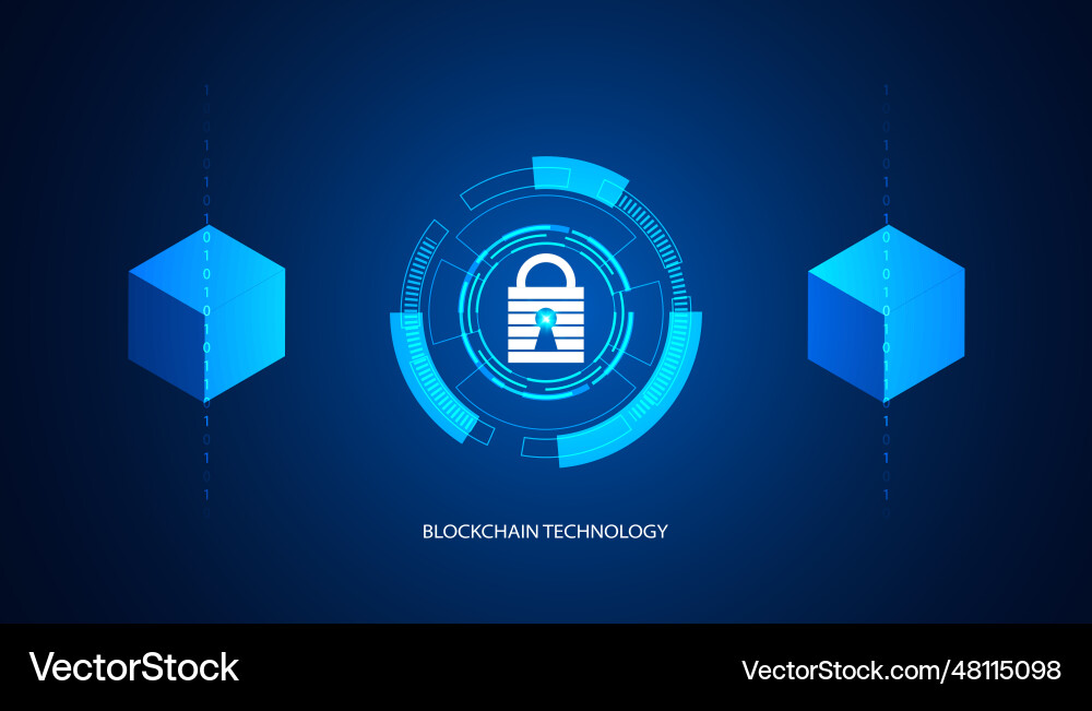 Digital square abstract and padlock Digital square abstract and padlock vector image