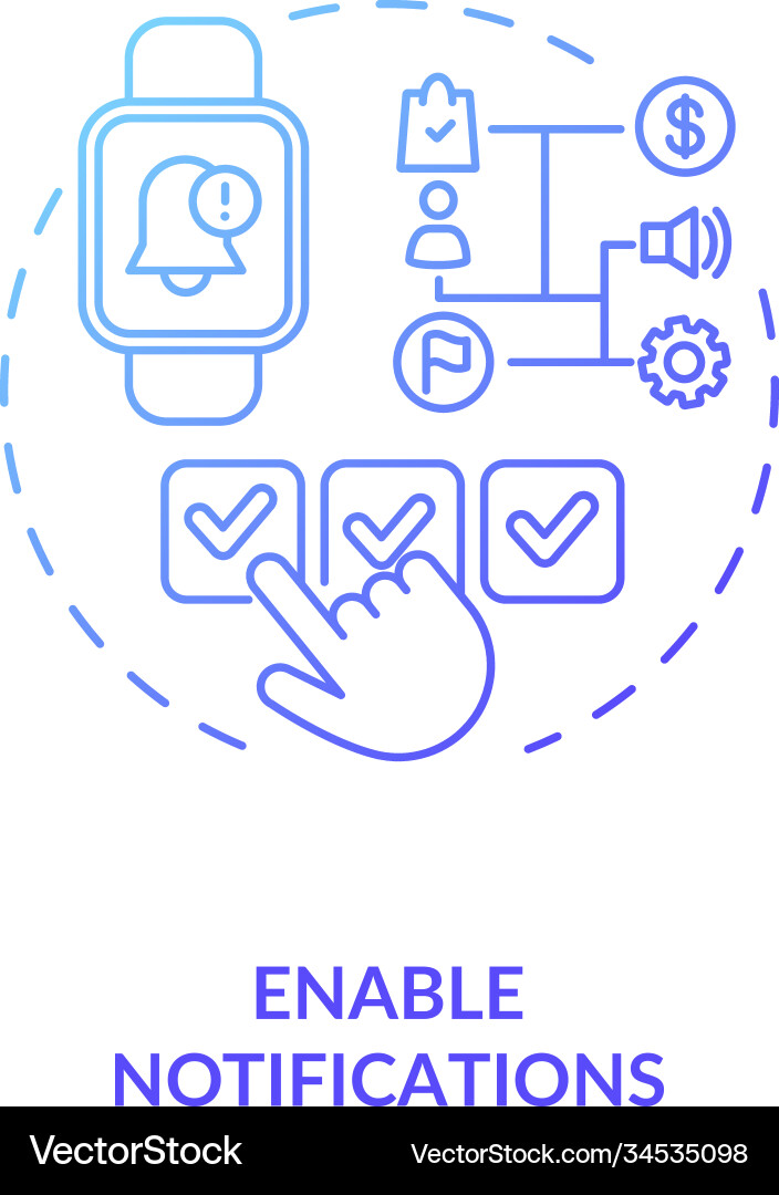 Enable notifications concept icon Enable notifications concept icon vector image