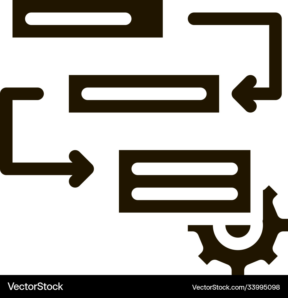 Gear algorythm system agile element glyph icon Gear algorythm system agile element glyph icon vector image