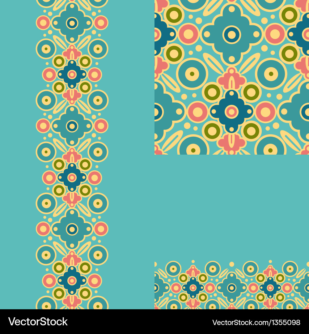 Geometric Pattern Set - Colorful Borders vector image