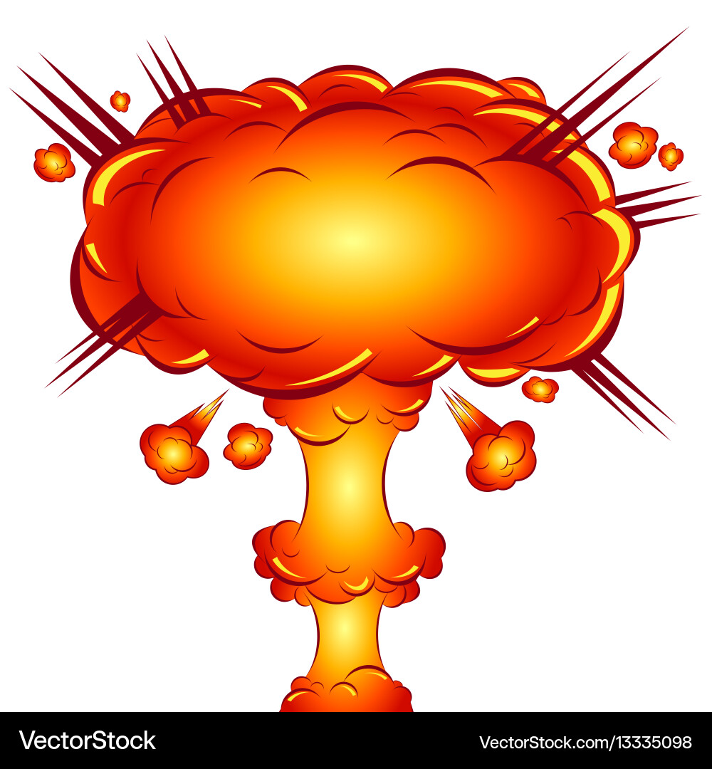 In the style of a comic explosion atomic bomb In the style of a comic explosion atomic bomb vector image