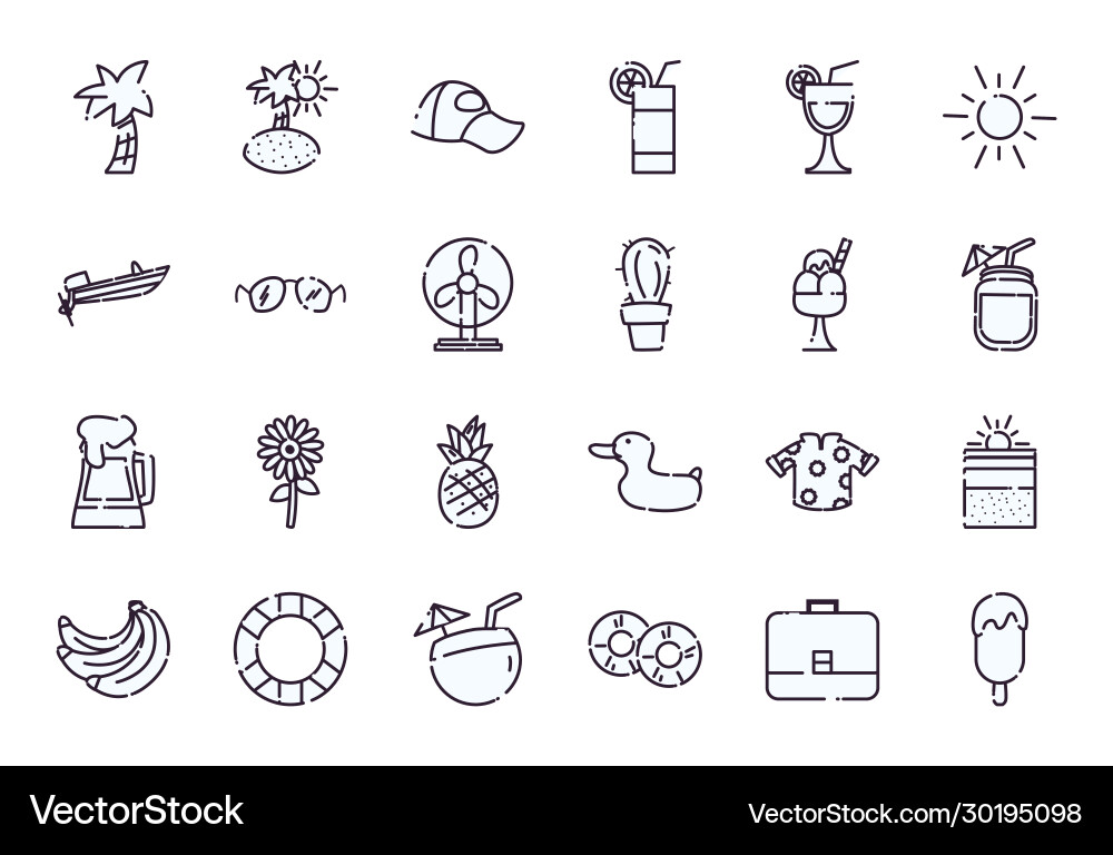 Isolated summer line style icon set design Vector Image