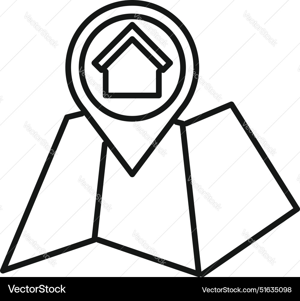 Location pin pointing on a folded map showing Location pin pointing on a folded map showing vector image