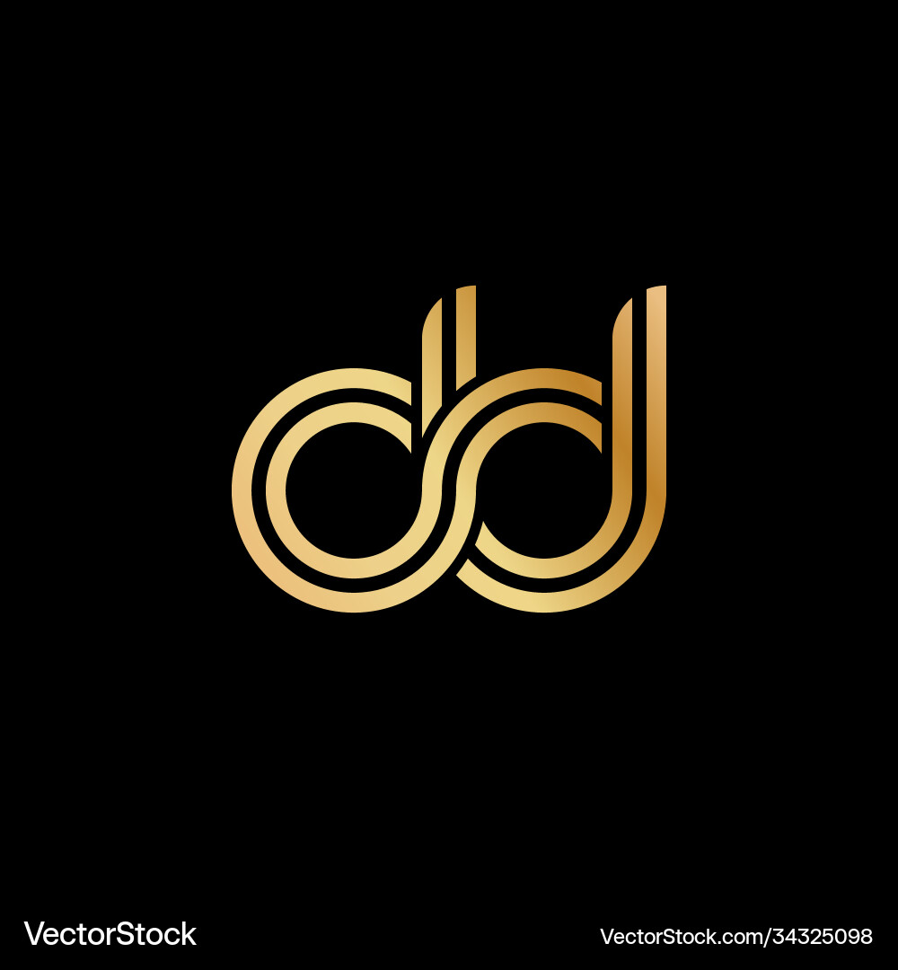 Lowercase letters d and flat bound design vector image