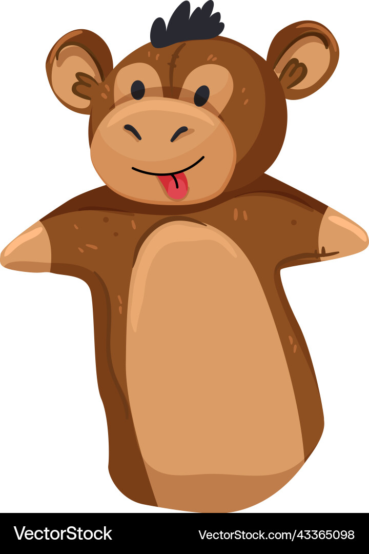 Monkey hand puppet cartoon Vector Image