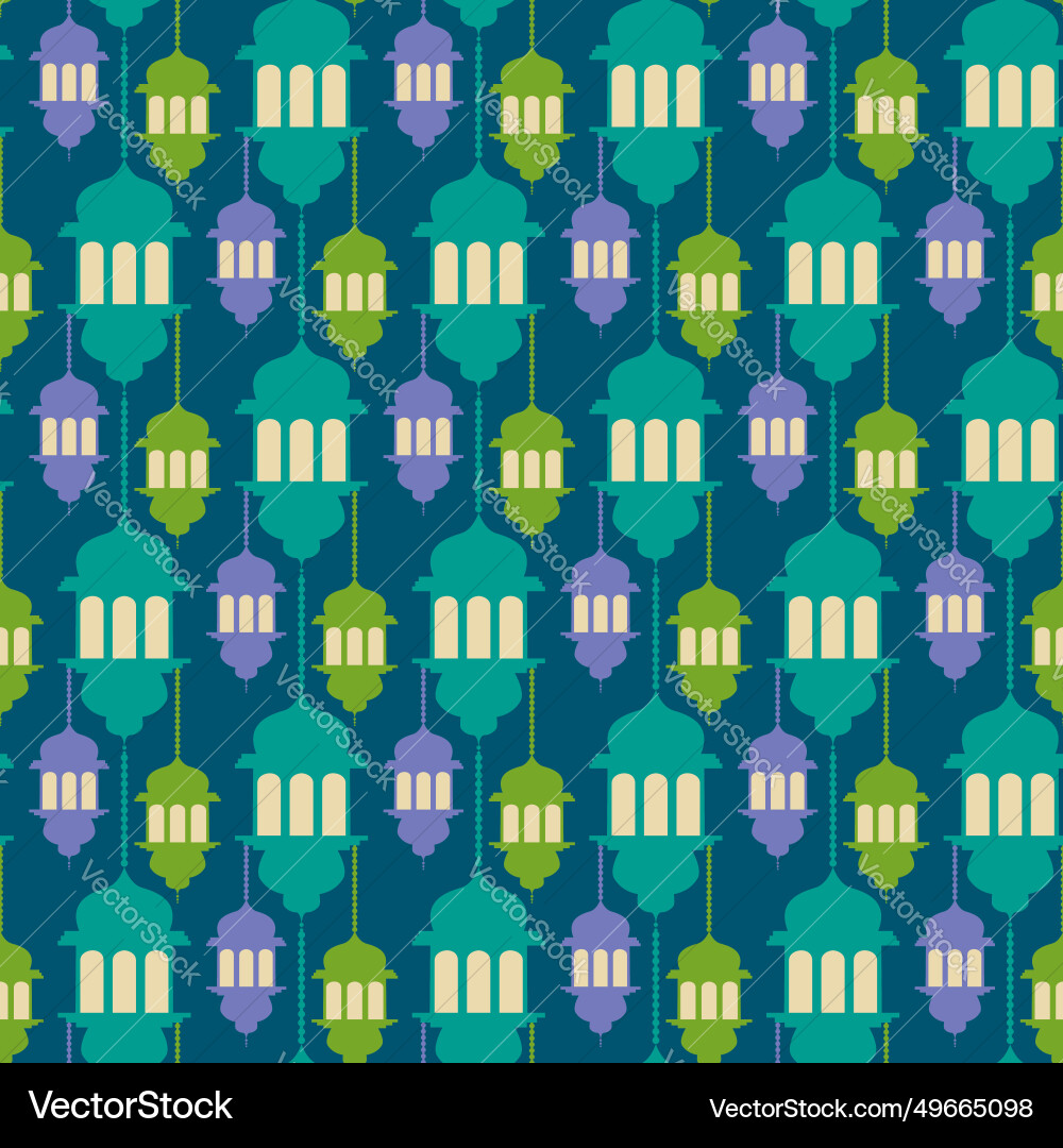 Seamless pattern with ramadan symbol icons Vector Image