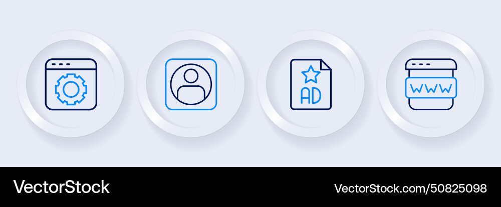 Set line browser window advertising create Set line browser window advertising create vector image