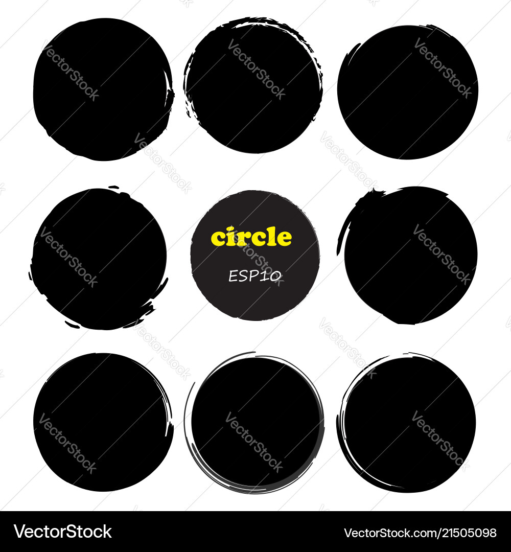 Set of 9 circles design elements Vector Image