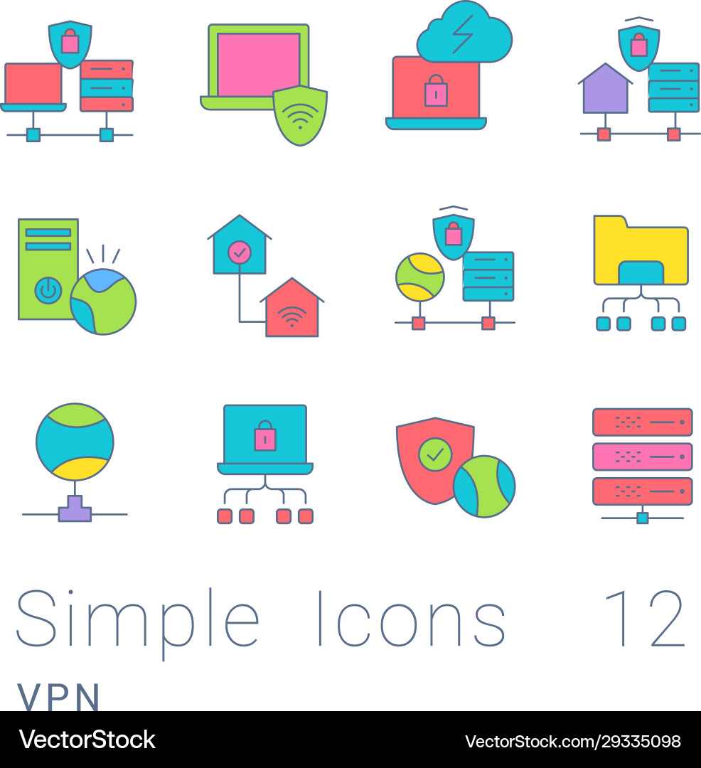 Set simple line icons vpn Set simple line icons vpn Vector Image