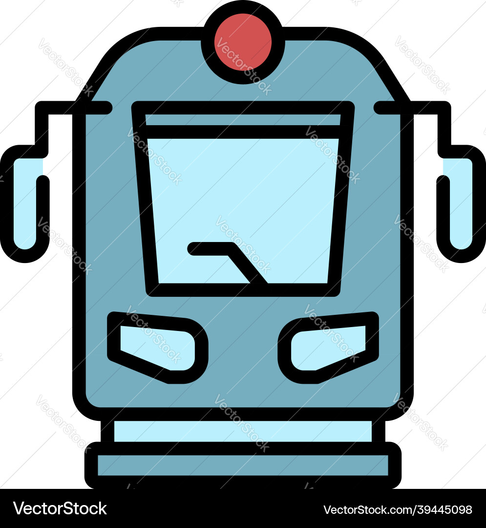 Train front view icon color outline Train front view icon color outline vector image