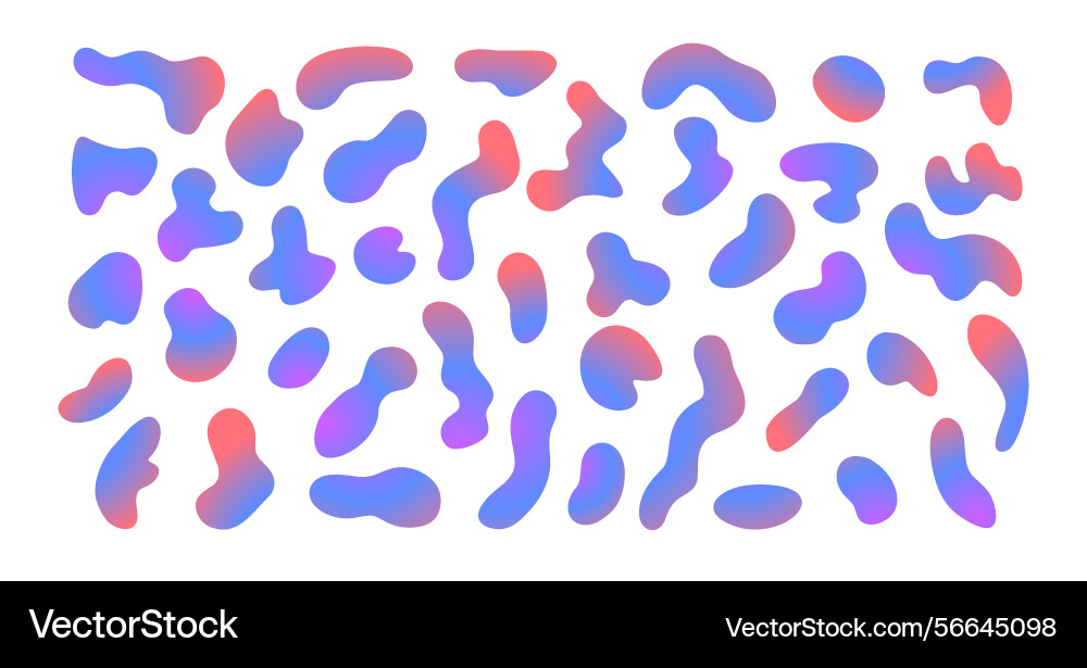 Various abstract fluid blobs and stains vector image