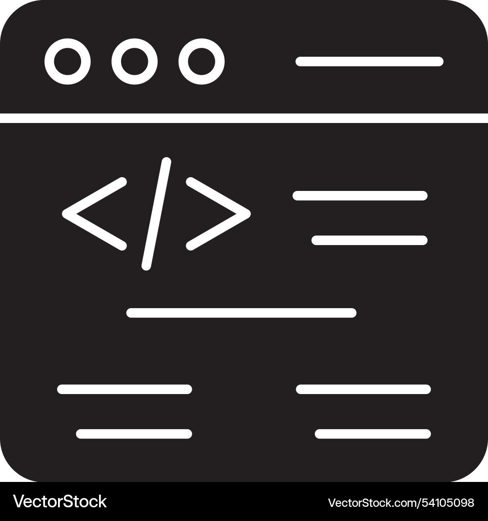 Web coding glyph icon design vector image