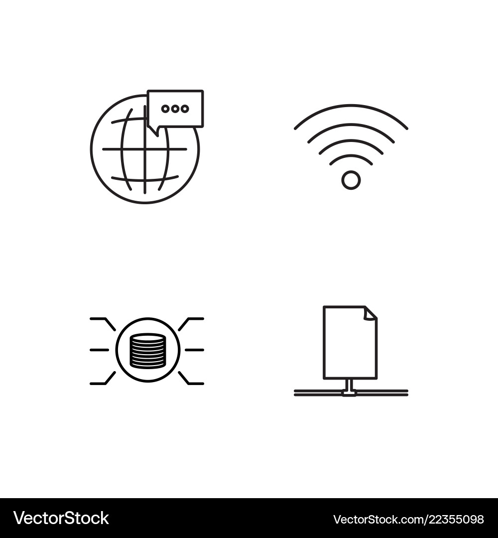 Web simple outlined icons set Web simple outlined icons set vector image