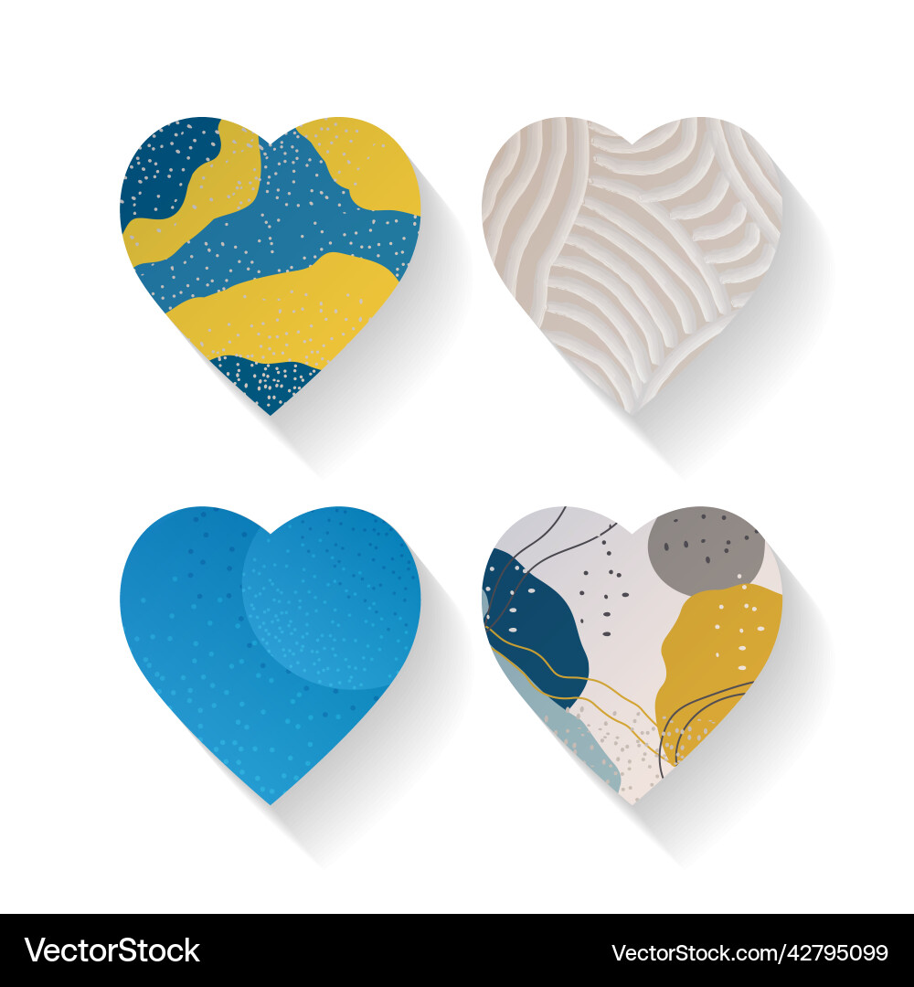 A set abstract hand-drawn pattern in the shape A set abstract hand-drawn pattern in the shape Vector Image