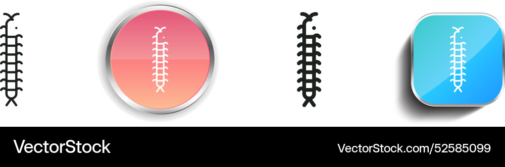 Centipede icon thin linear regular and button vector image
