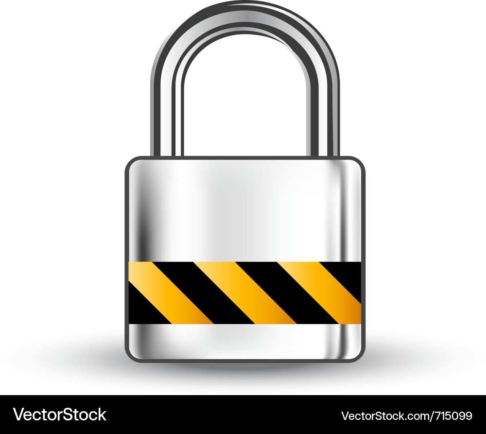 Chrome Lock Icon Vector Image