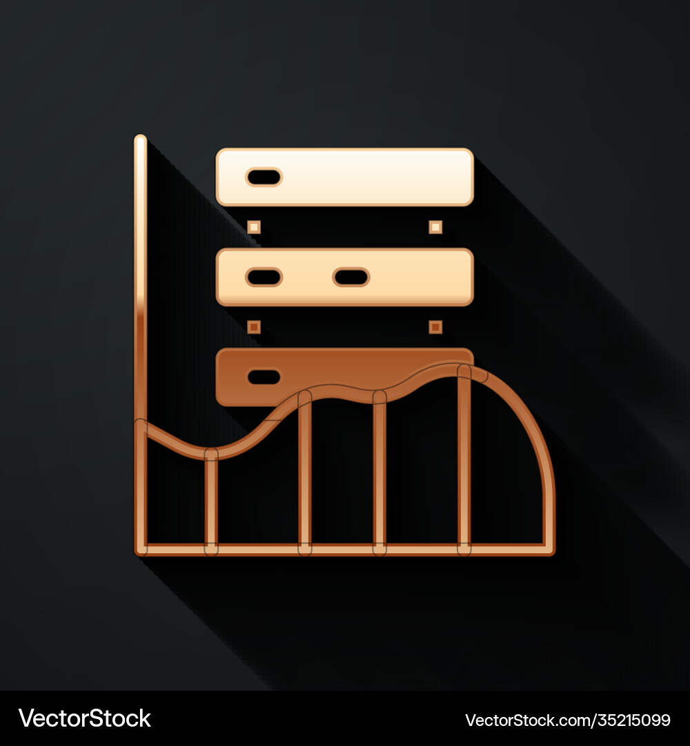 Gold server data web hosting icon isolated Gold server data web hosting icon isolated Vector Image