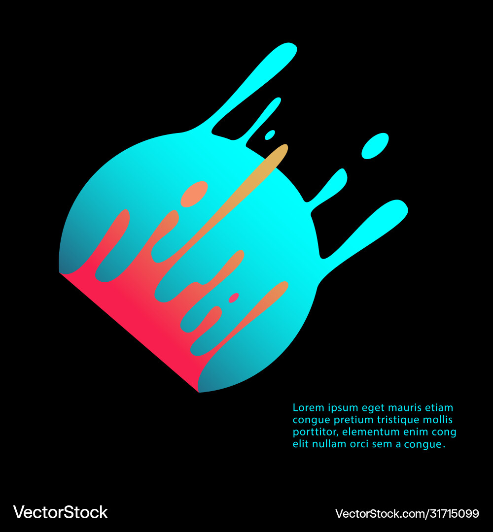 Gradient circle with abstract liquid splash shape Gradient circle with abstract liquid splash shape vector image
