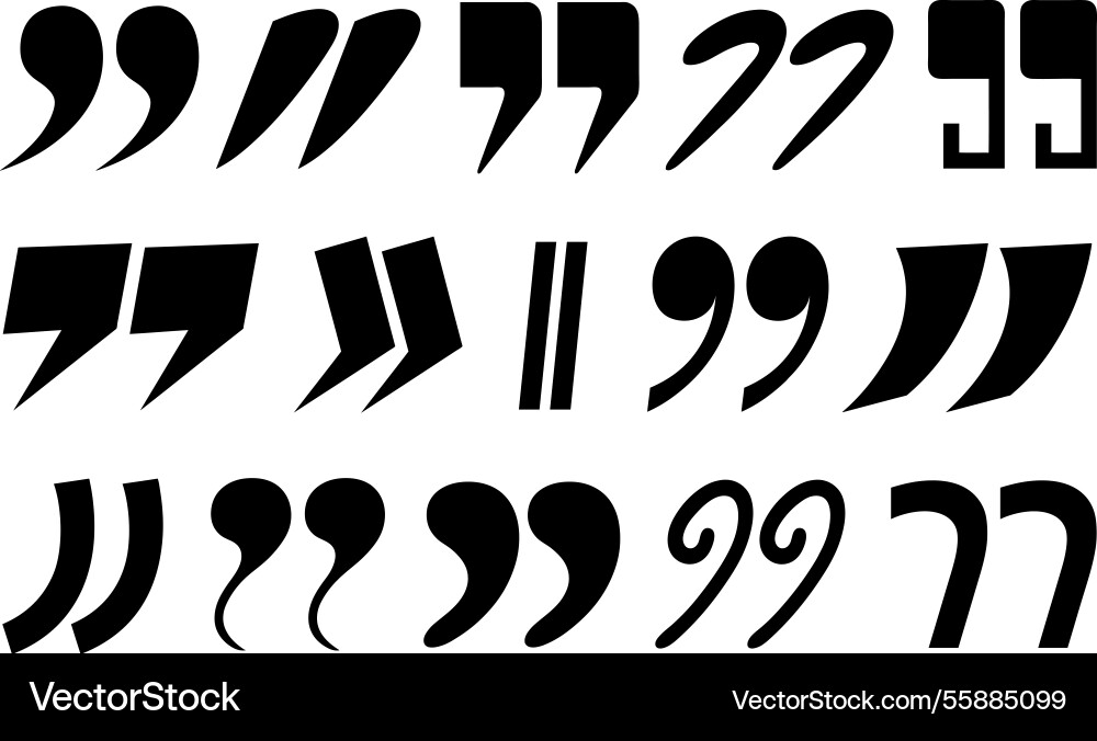 Group of different quotation marks symbols Group of different quotation marks symbols vector image