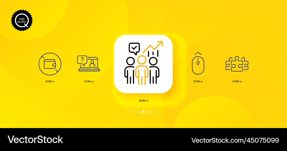 Puzzle wallet and swipe up minimal line icons Puzzle wallet and swipe up minimal line icons vector image