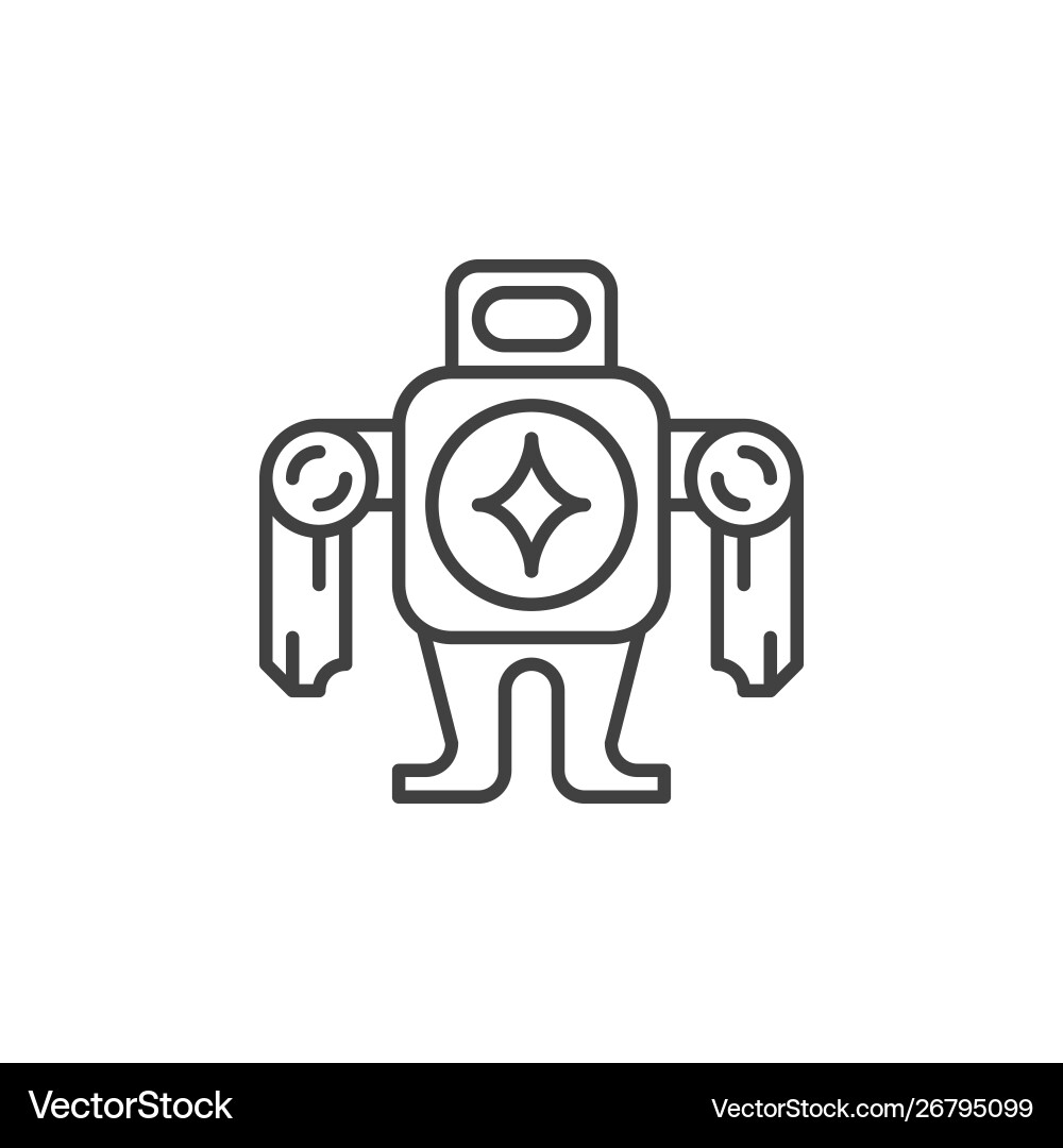 Robot concept minimal icon in outline style Robot concept minimal icon in outline style Vector Image