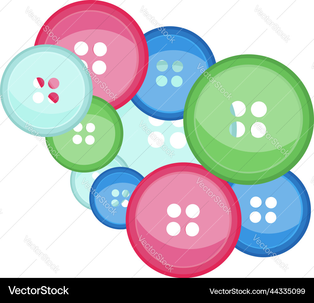 Round colorful buttons on a white background Vector Image