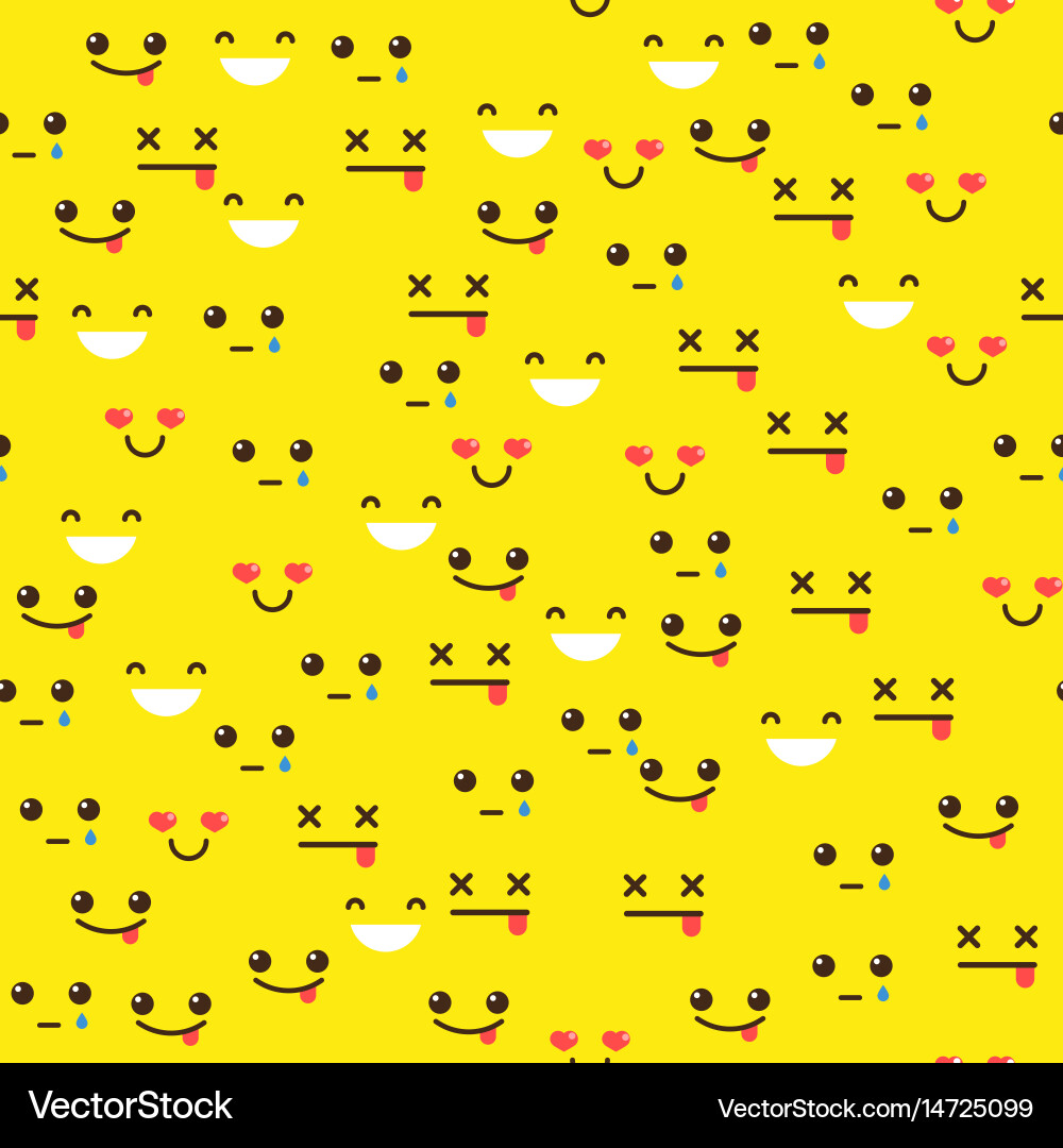Seamless pattern with emotions vector image