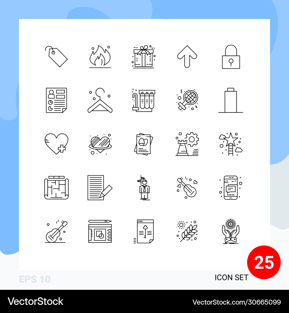 Set 25 lines on grid for password upload Vector Image