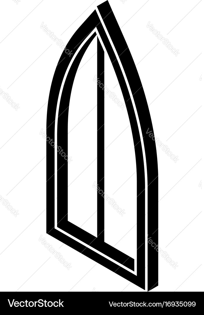 Sharp corner window frame icon simple black style Vector Image