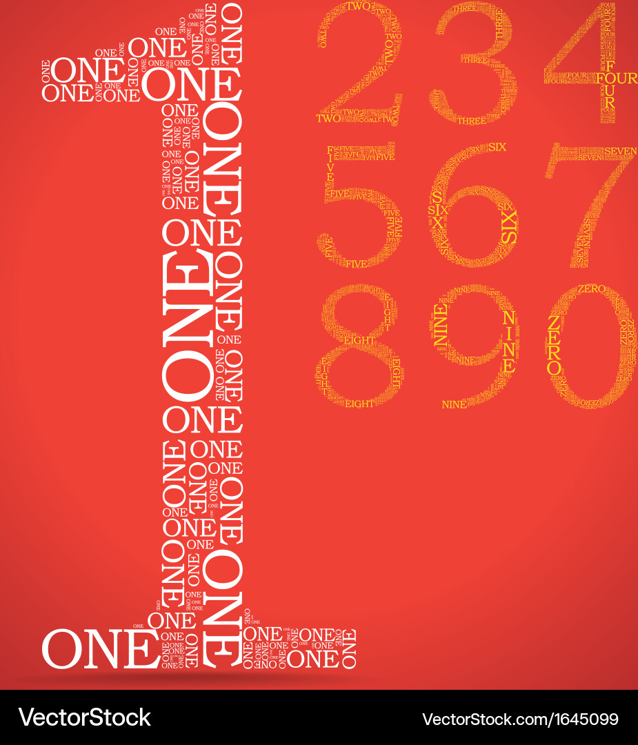 Text-Based Number Composition vector image