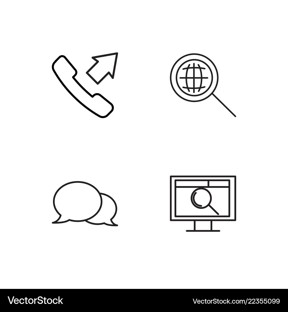 Web simple outlined icons set Vector Image