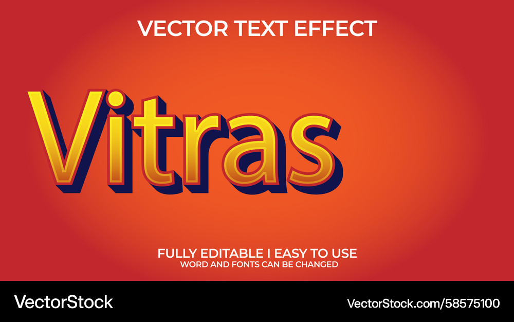 3D Text Effect - Editable Vector Image