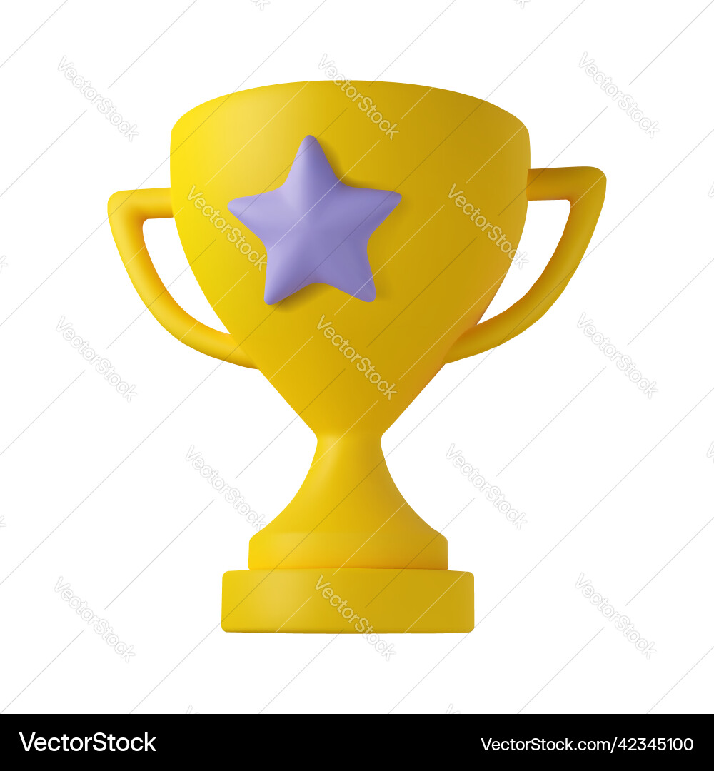3d trophy cup icon Royalty Free Vector Image - VectorStock