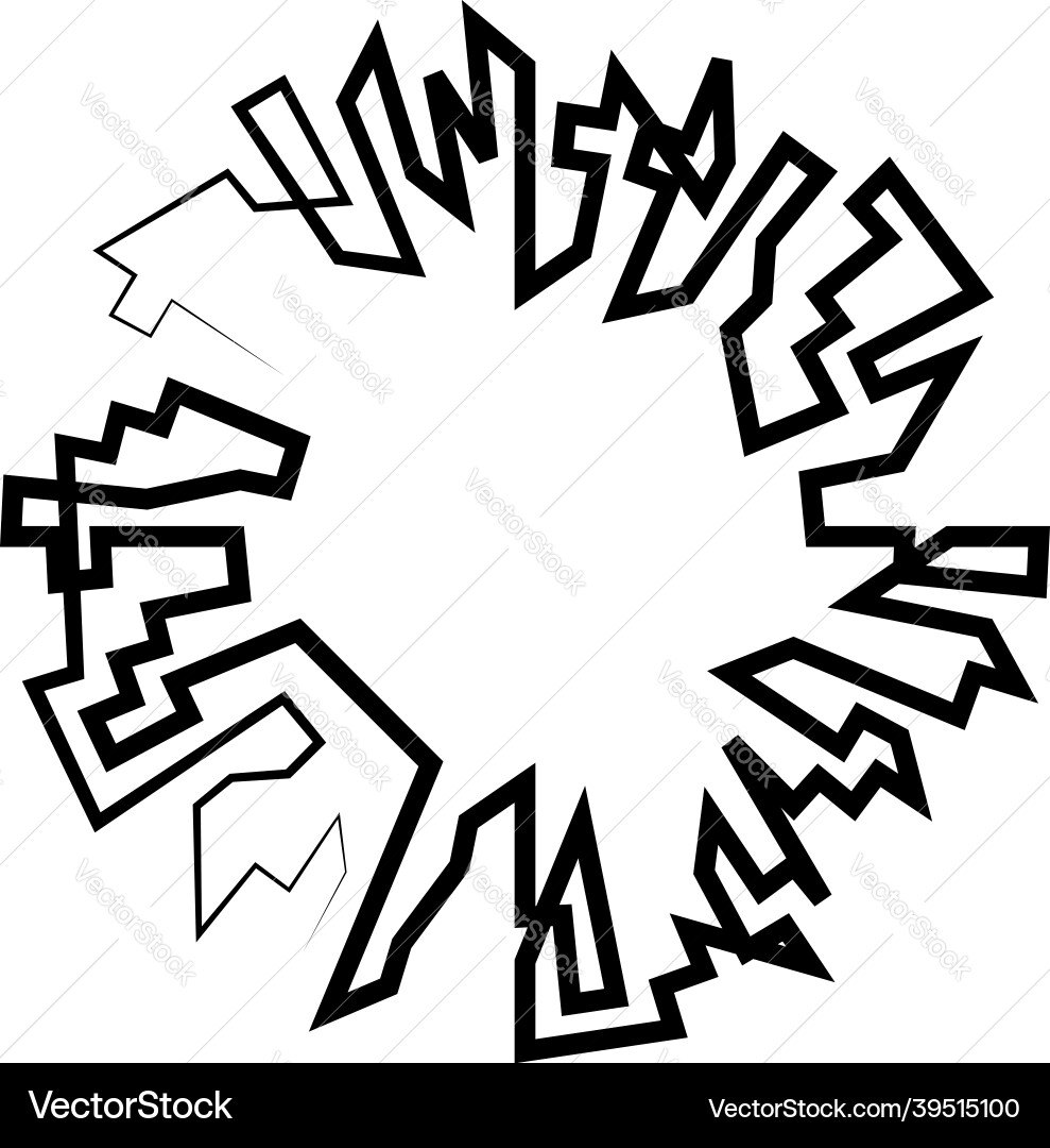 Abstract Angular Circular Element Vector Image