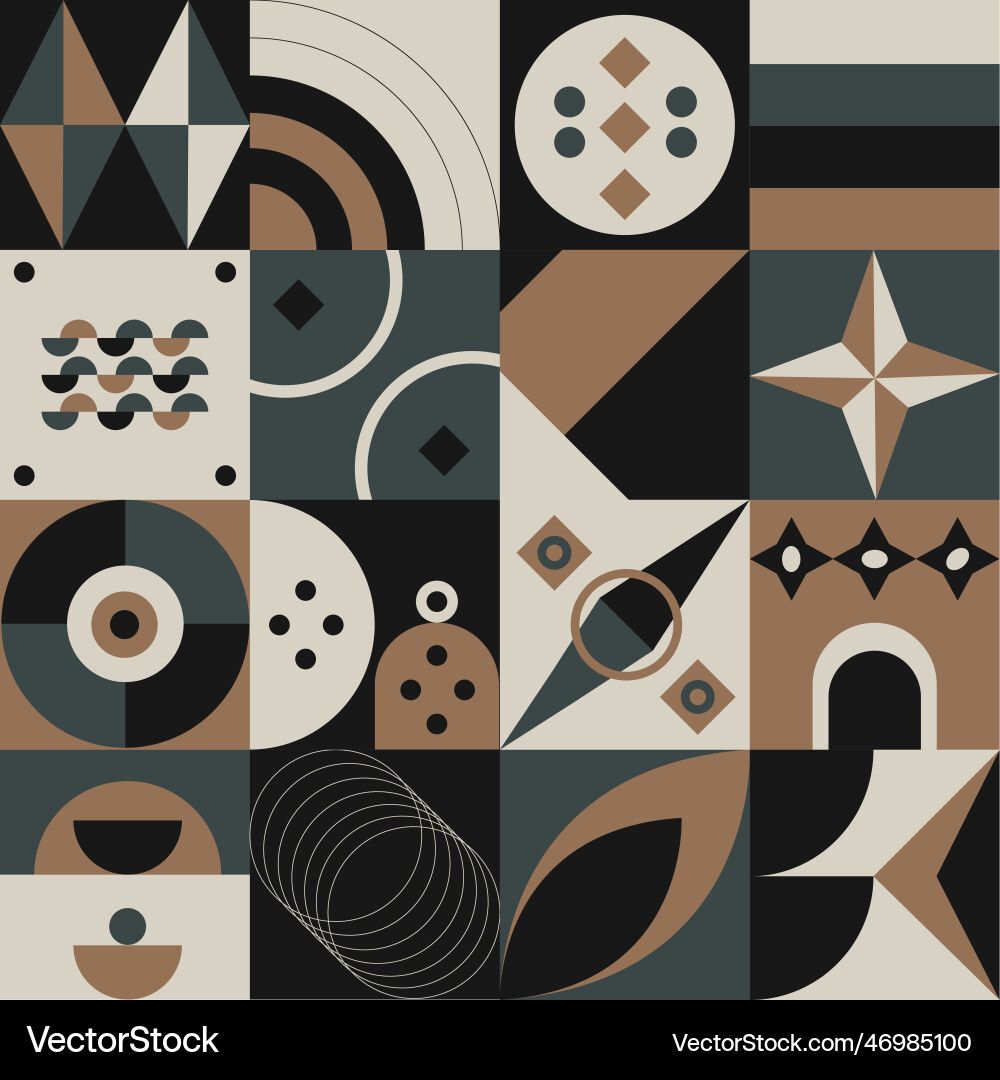 Abstract geometric pattern design in retro style vector image