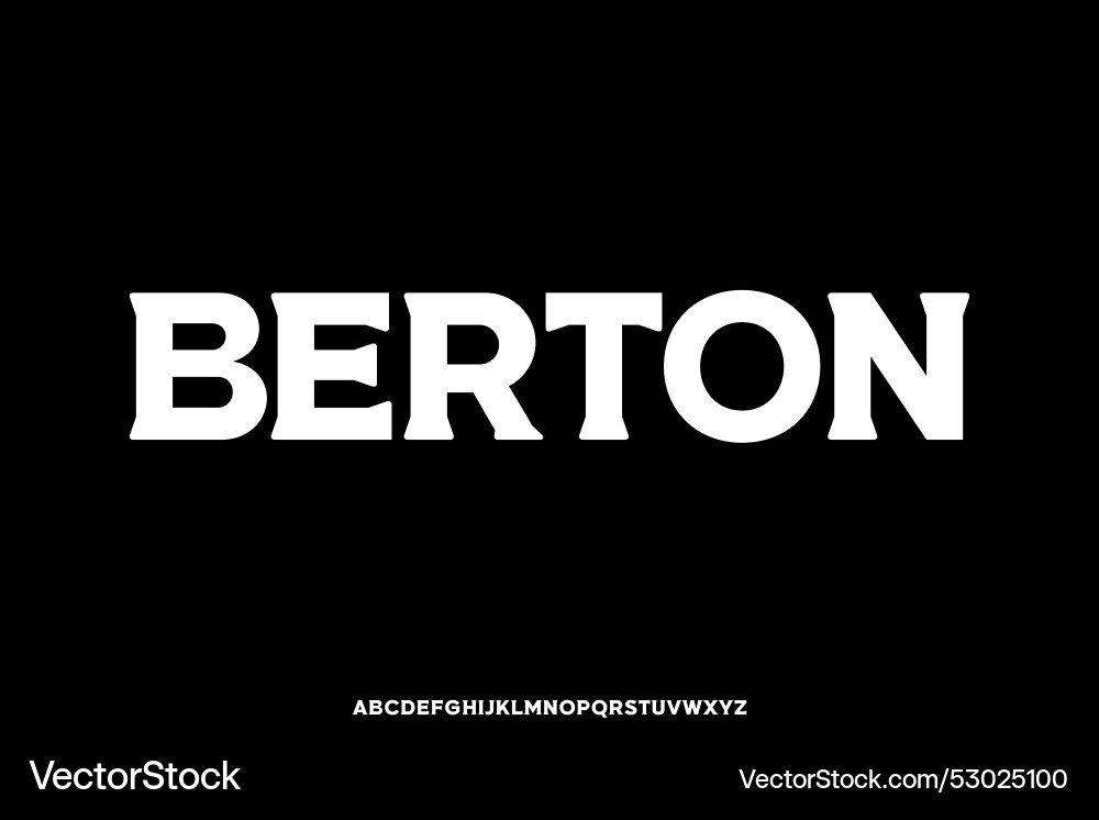 Bold retro style serif alphabet display font vector image