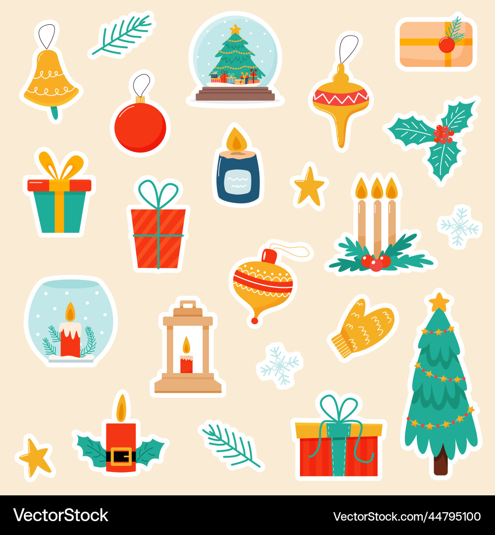 Christmas Gift Stickers vector image