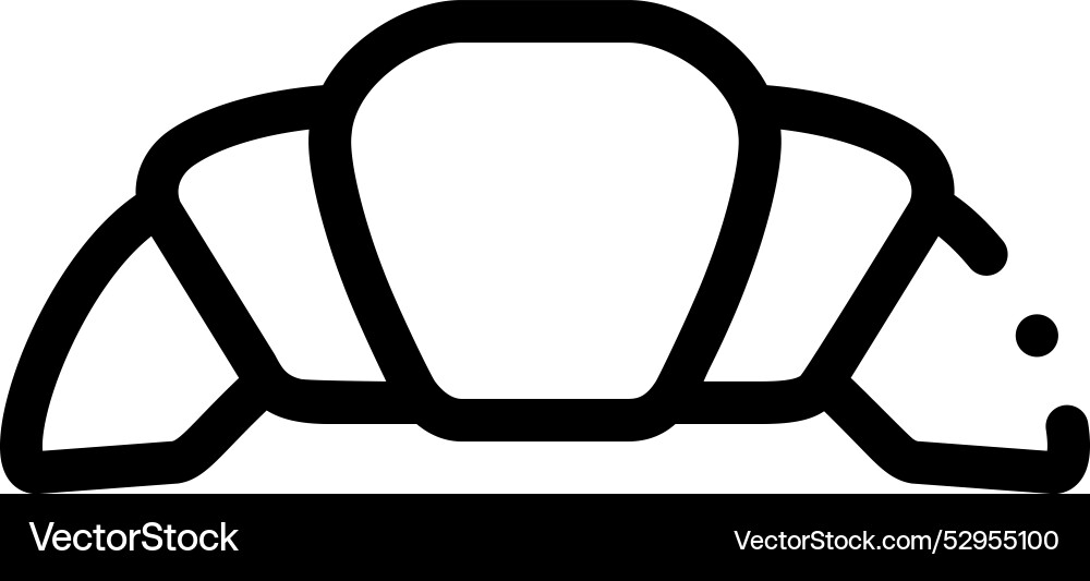 Croissant icon thin linear style design isolated Croissant icon thin linear style design isolated vector image