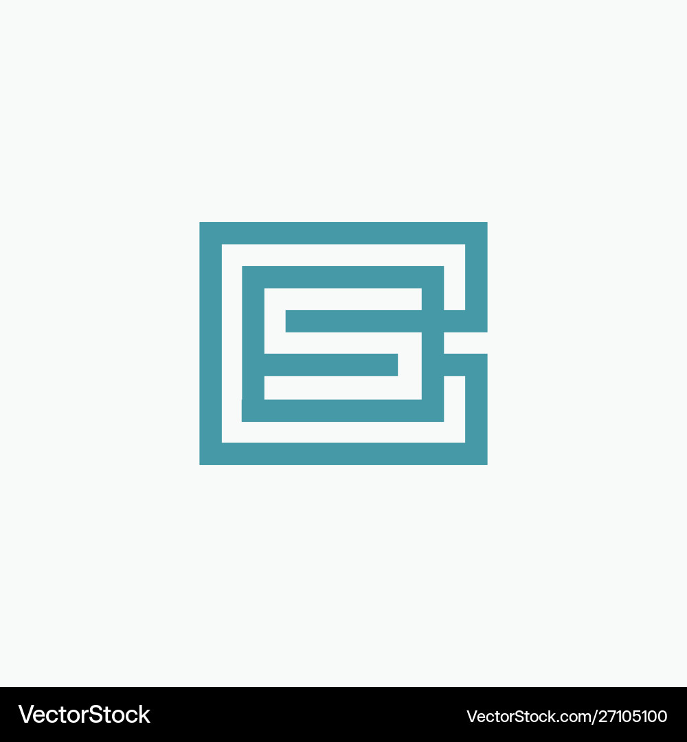 Cs and sc creative initial based letter vector image