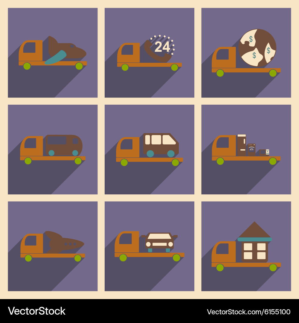 Flat with shadow concept and mobile application Vector Image