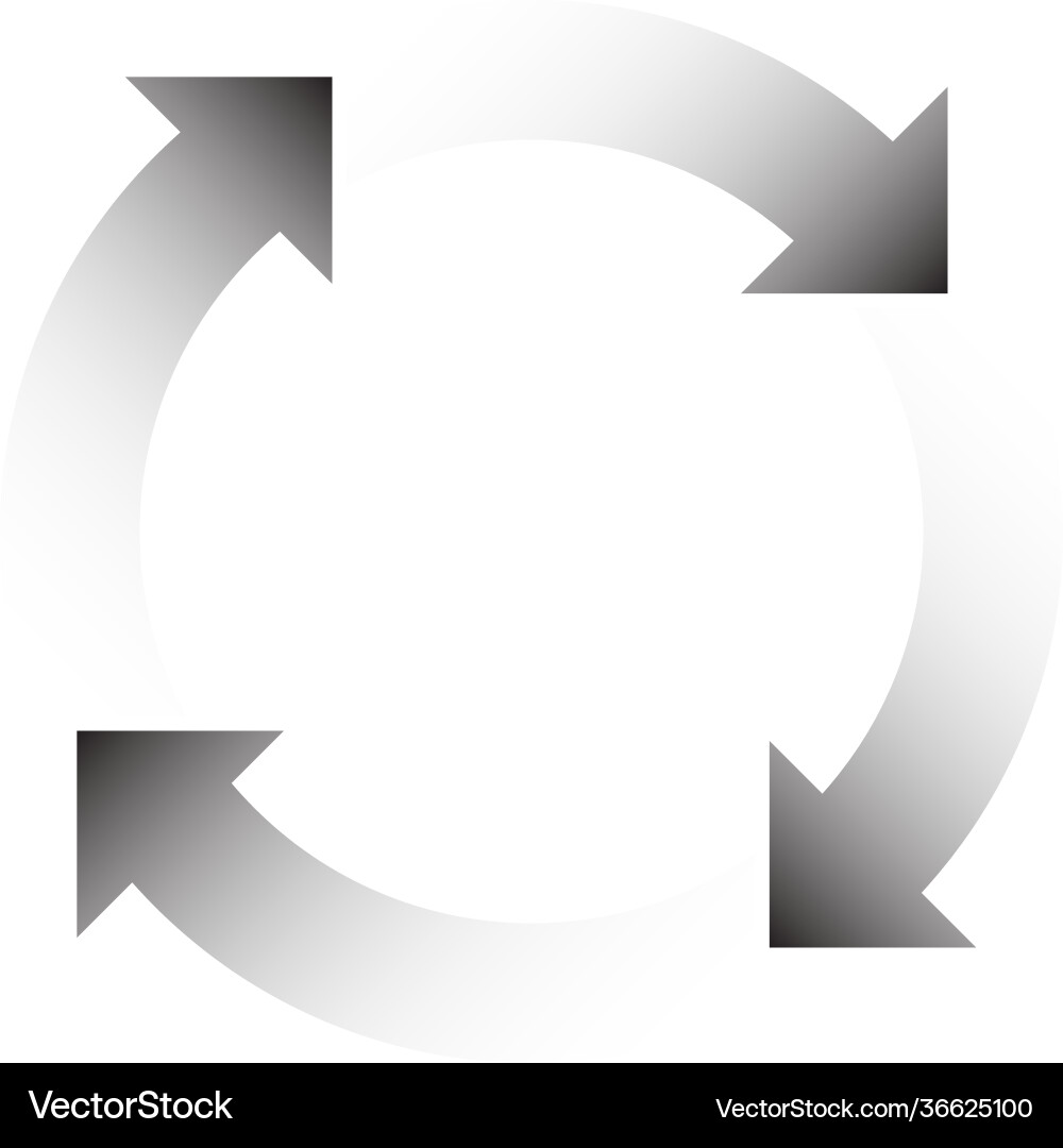 Four Arrows in Circular Loop vector image