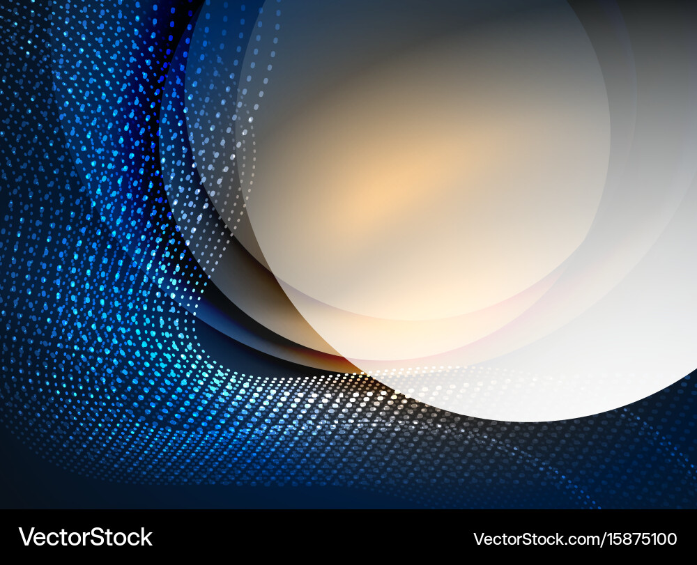 Glowing wave created with particles on dark color vector image